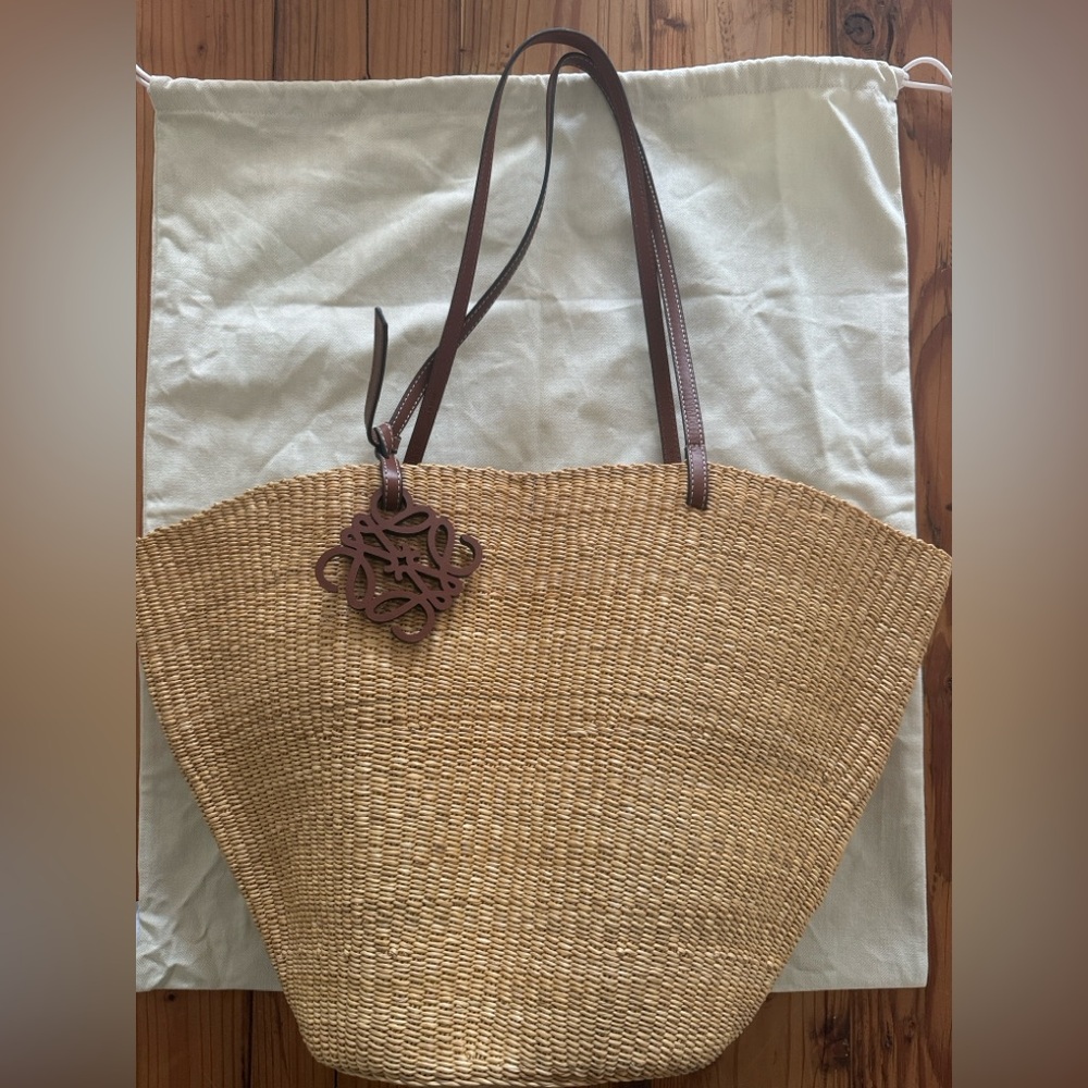Loewe Anagram Charm Basket Large Tote Bag New